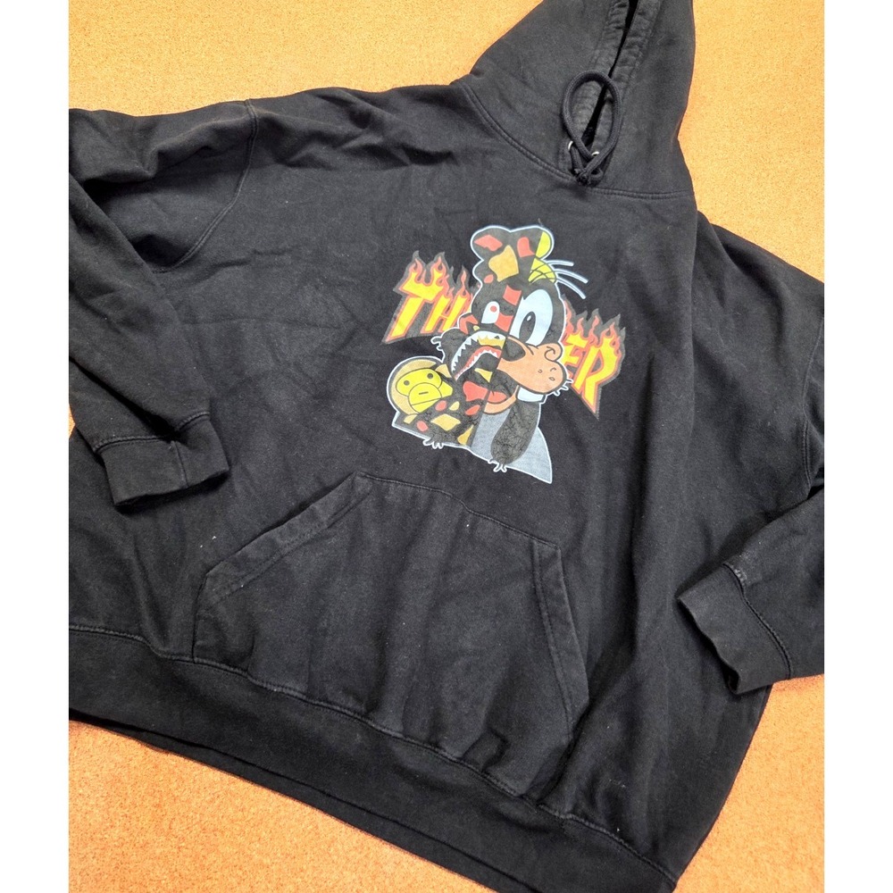 Skate Hoodie Sweatshirt Pullover Hooded Black Sz XL Mashup Graphic Skateboarding